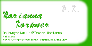 marianna korpner business card